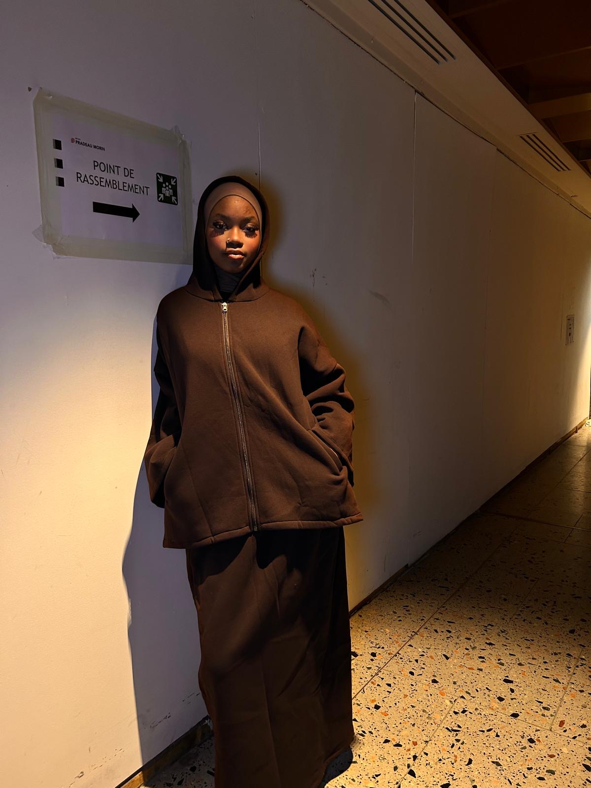 ENSEMBLE JUPE OVERSIZE - MARRON