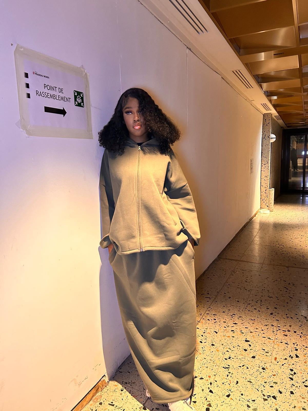 ENSEMBLE JUPE OVERSIZE - TAUPE