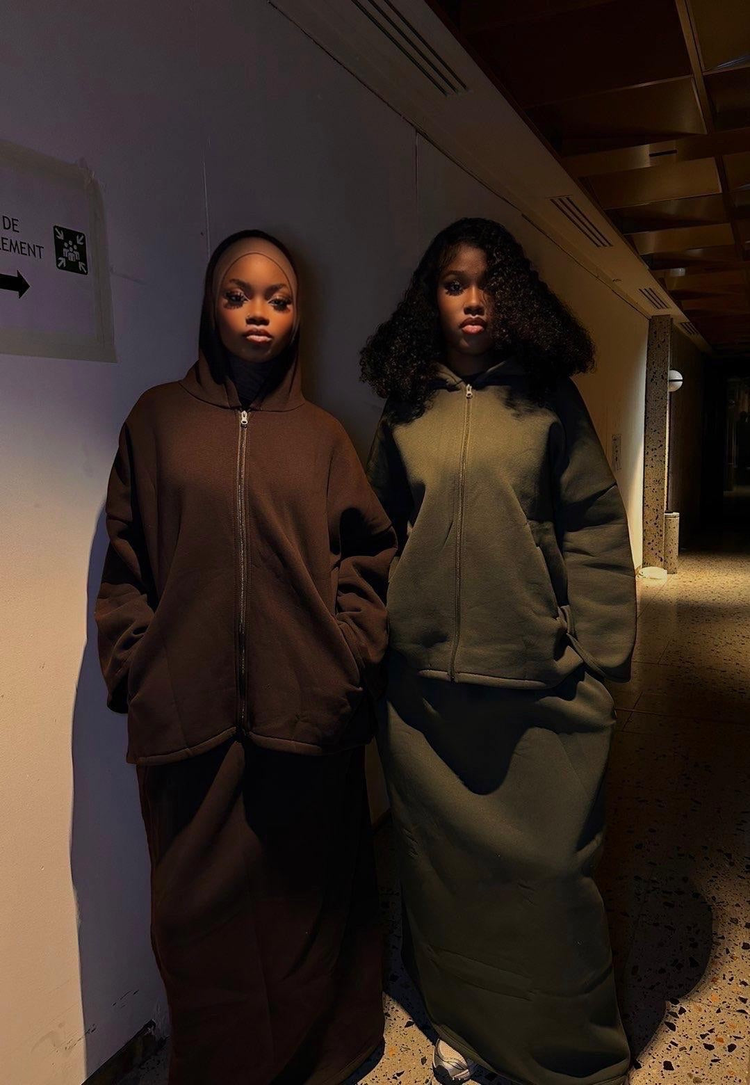 ENSEMBLE JUPE OVERSIZE - VERT KAKI