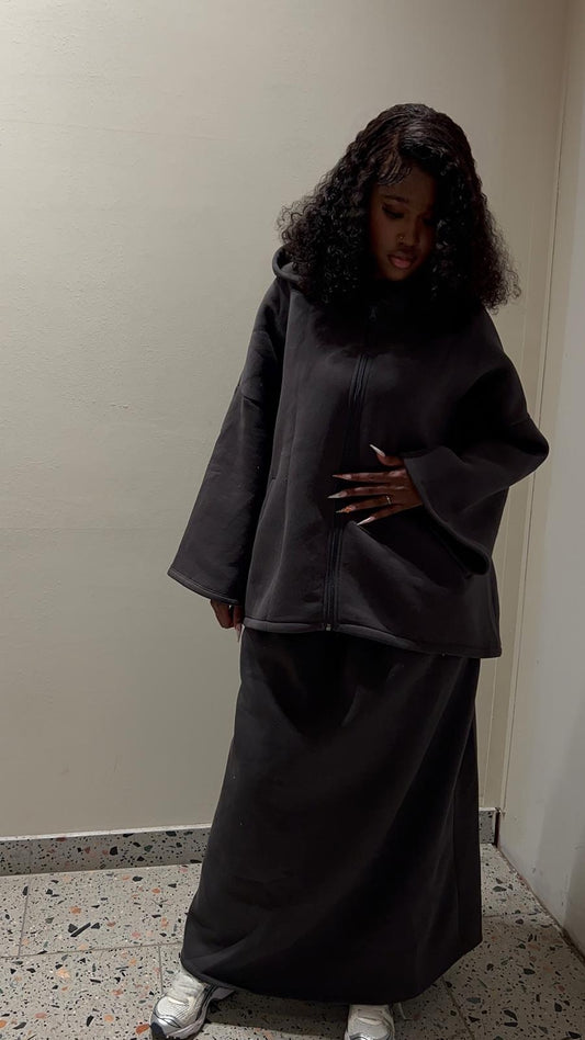 ENSEMBLE JUPE OVERSIZE - GRIS